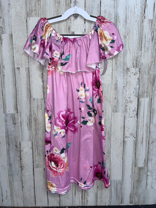 PINK EMMA & ELSA SOFT FLORAL RUFFLE TOP DRESS, GIRL 7/8