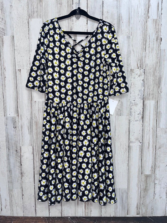 BLACK DOT DOT SMILE SMILEY DAISY TWIRL DRESS, GIRL 7