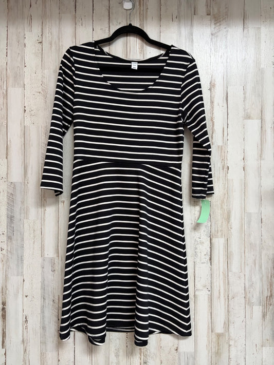 BLACK/WHITE OLD NAVY STRIPE COTTON DRESS, LADIES M