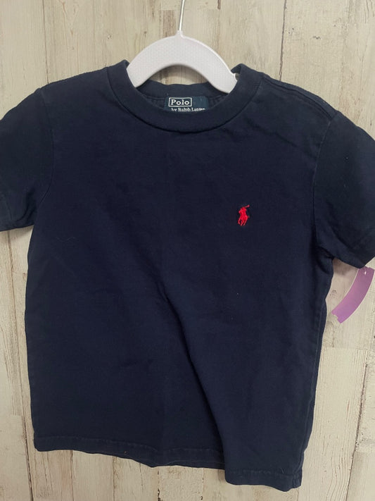 NAVY RALPH LAUREN LOGO TEE, BOY 4