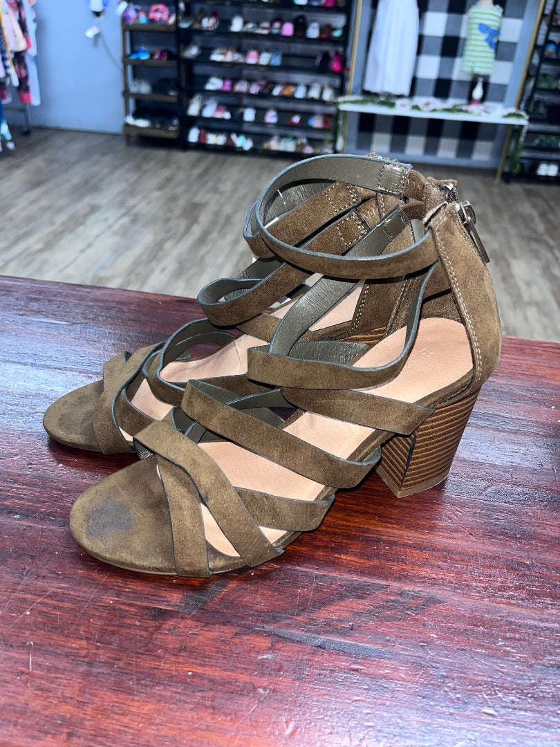 OLIVE BAMBOO STRAPPY HEEL SANDALS, SHOES A7
