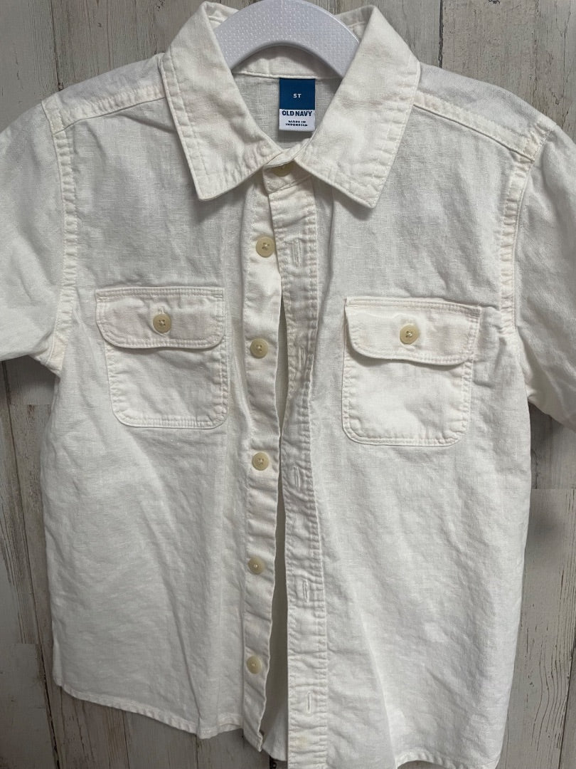 IVORY OLD NAVY BUTTON  UP, BOY 5