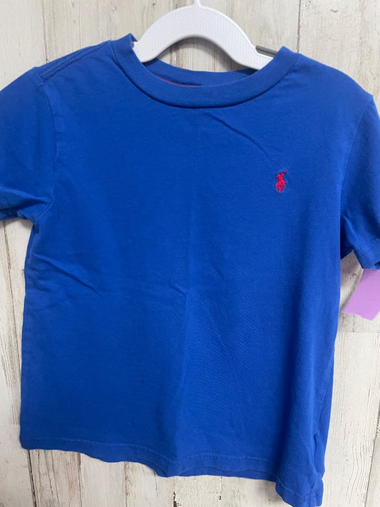BRIGHT BLUE RALPH LAUREN LOGO TEE, BOY 5