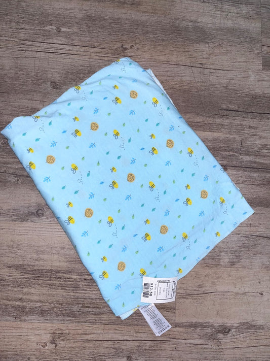 BLUE ANGEL DEAR BAMBOO BEE PRINT BLANKET