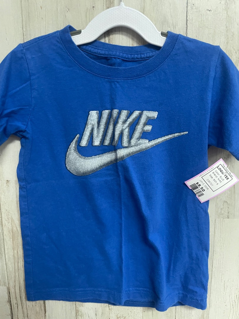 BLUE NIKE LOGO TEE, BOY 6