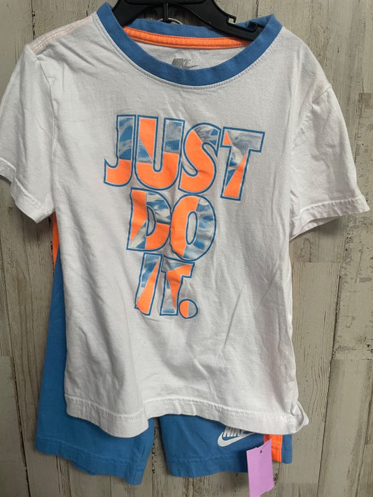 WHITE/BLUE/ORANGE NIKE 2PC LOGO SET, BOY 7