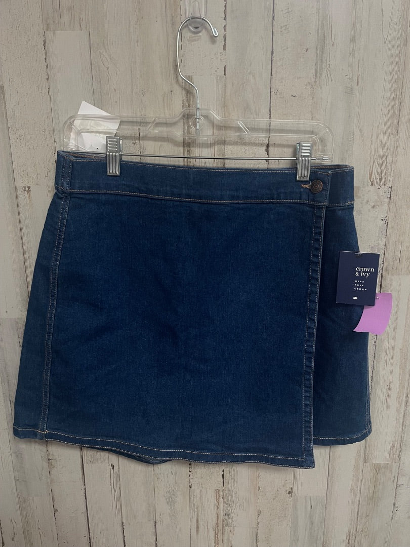 DENIM CROWN & IVY SZ8 WRAP SKIRT, LADIES M