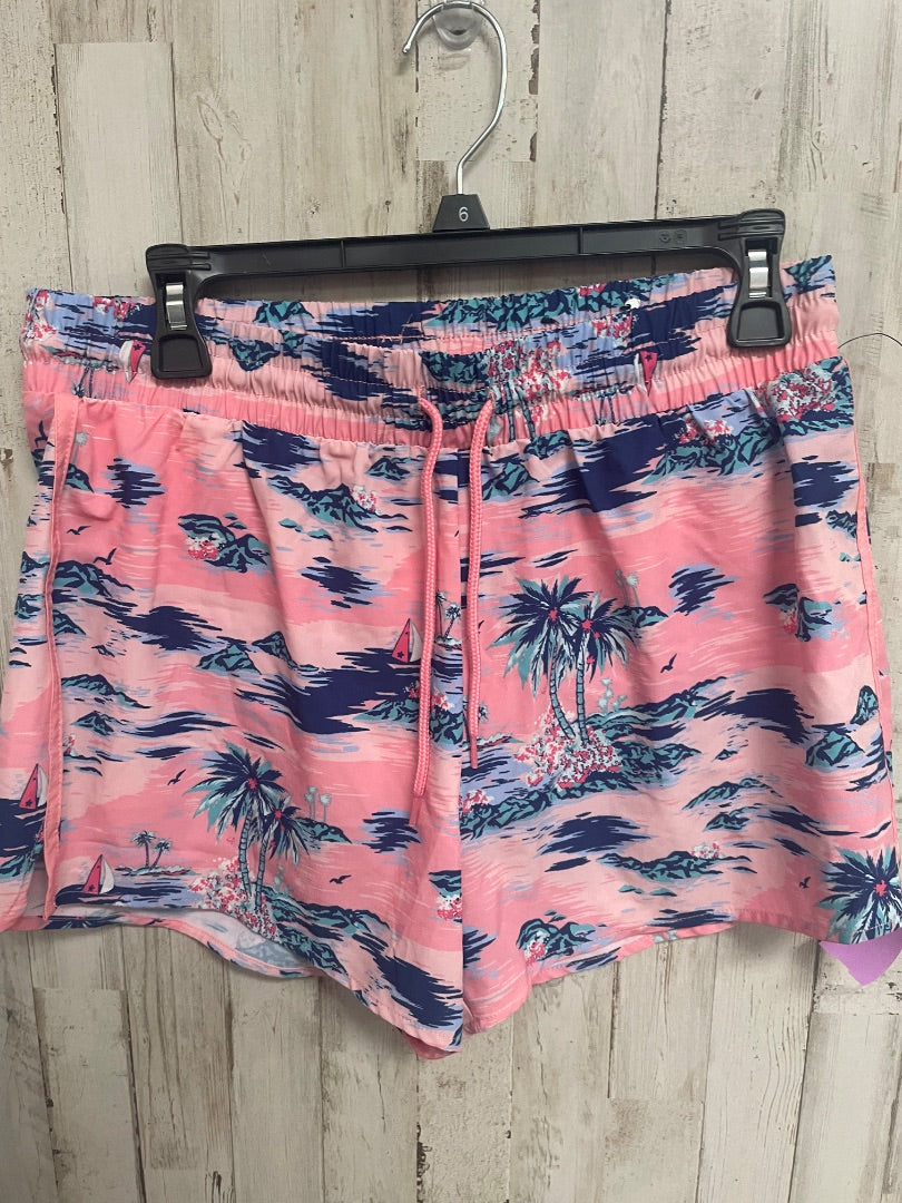 PINK CROWN & IVY BEACH PRINT SHORTS, LADIES M