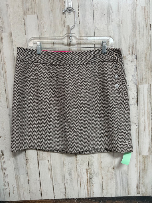 BROWN/CREAM VINEYARD VINES SZ12 PRINTED SKIRT, LADIES L