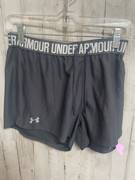 GREY UNDER ARMOUR ATHLETIC SHORTS, LADIES L
