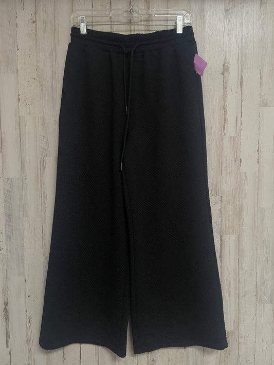 BLACK  TEXTURED PANTS, LADIES M