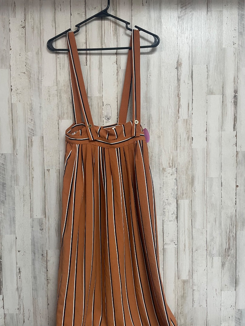 BROWN GRADE & GATHER STRIPE OVERALLS, LADIES S