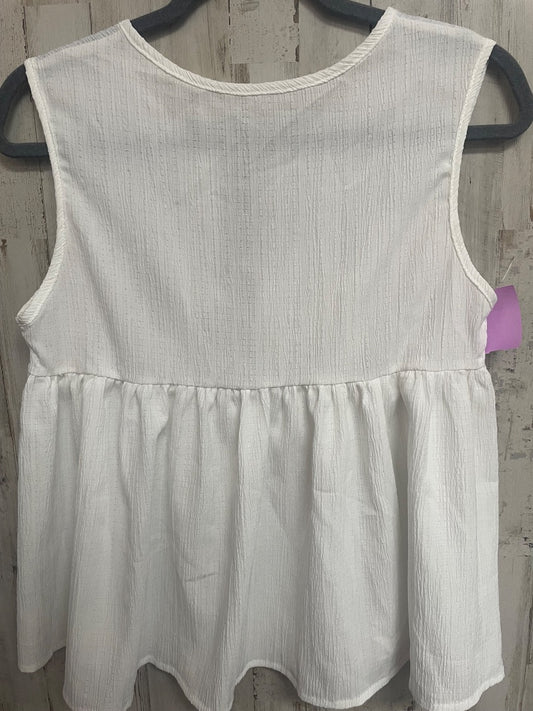WHITE SHEIN SHEER BABYDOLL TANK, LADIES S