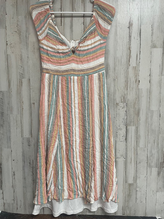BEIGE  STRIPE DRESS, LADIES M