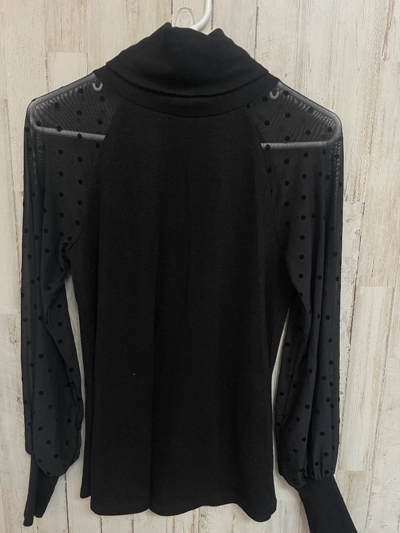 BLACK ANOTHER REASON SHEER DOT SLEEVE TOP, LADIES M