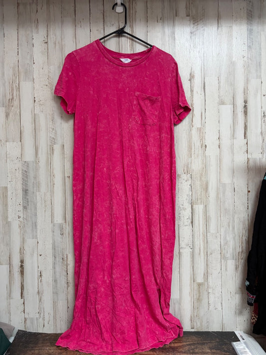 PINK TIME & TRU ACID WASH SHIRT DRESS, LADIES L