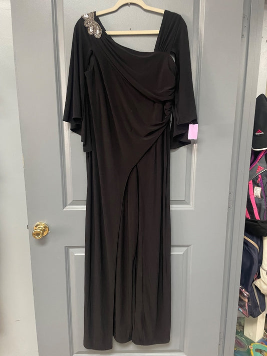 BLACK M&M RICHARDS EMBELLISHED SHOULDER ROMPER SZ 8, LADIES M