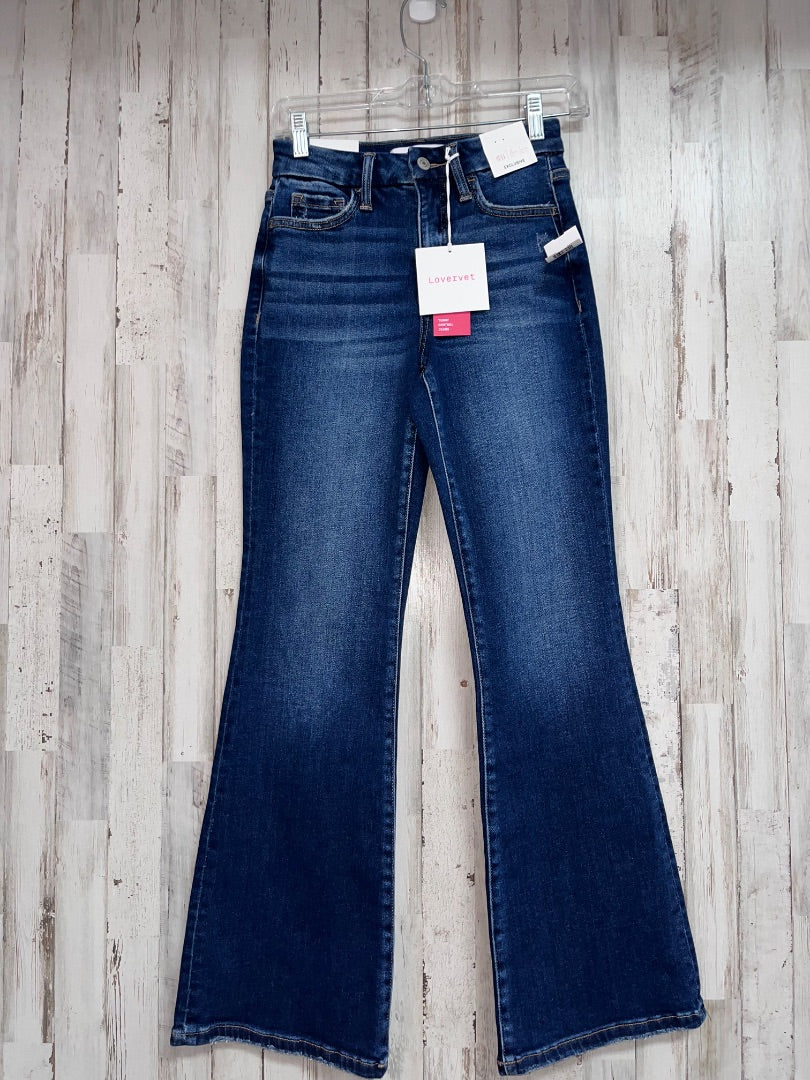 DARK DENIM LOVERVET NEW 24/0 FLARE JEANS, LADIES XS