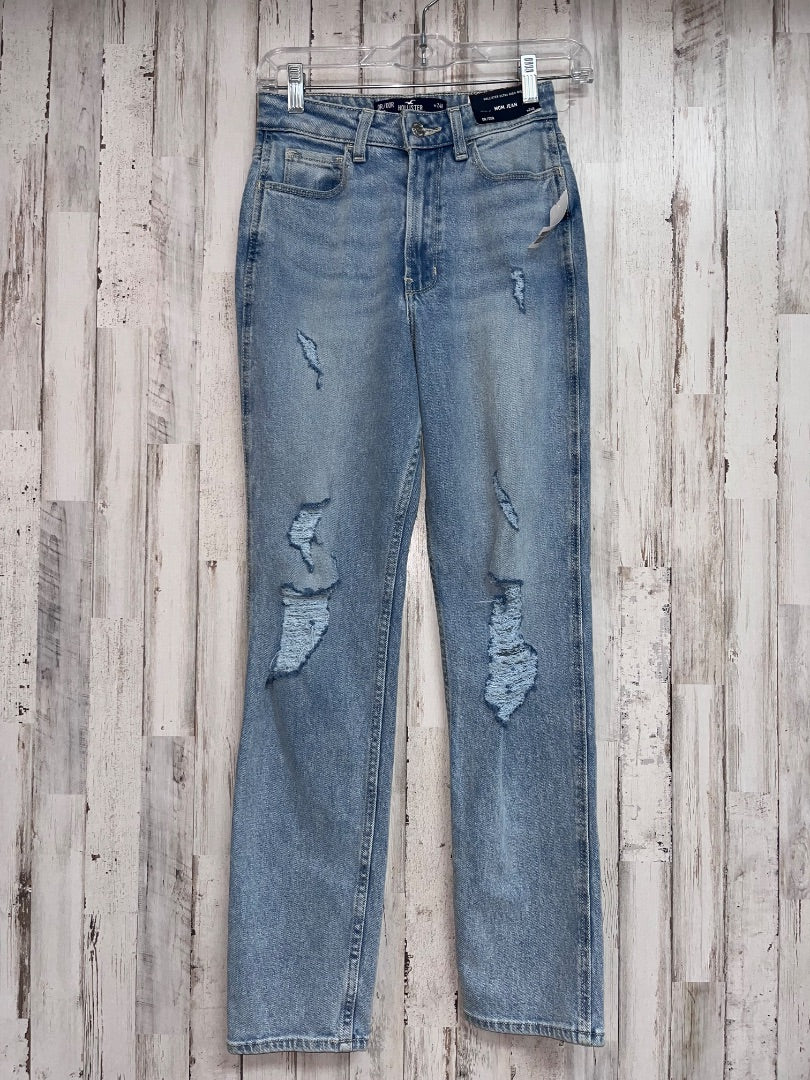 DENIM HOLLISTER NEW 0/24 MOM JEANS, LADIES XS