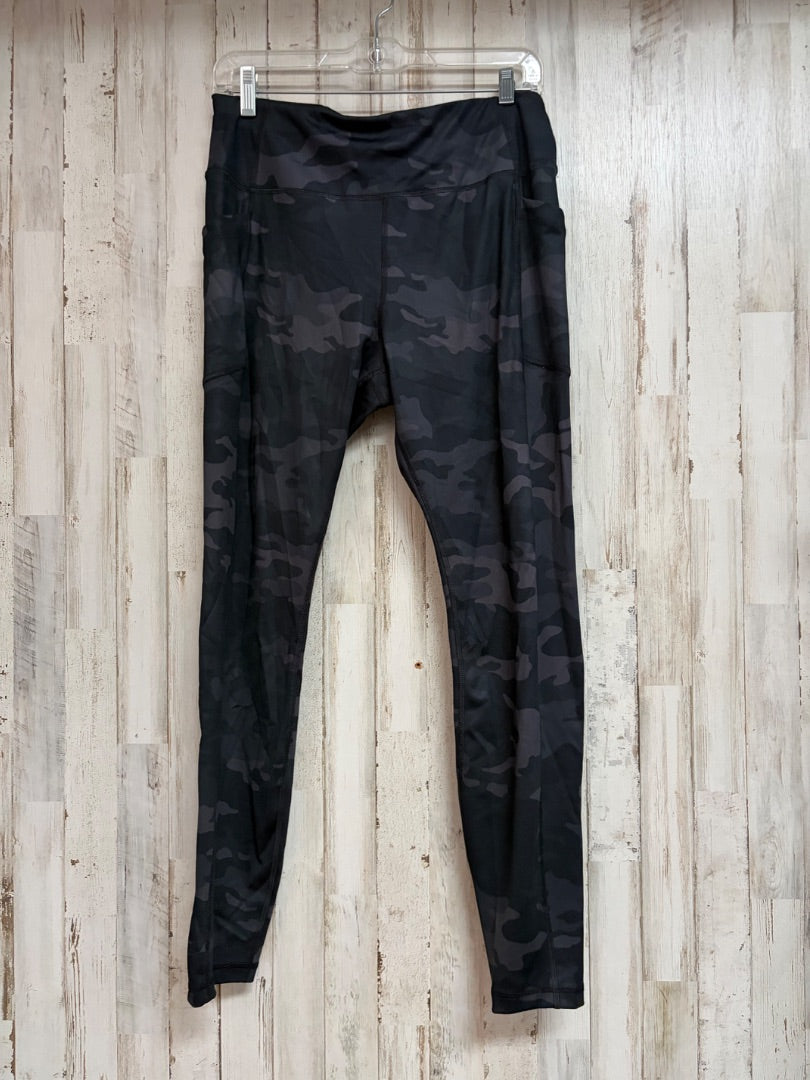 BLACK AVIA CAMO POCKET LEGGINGS, LADIES L