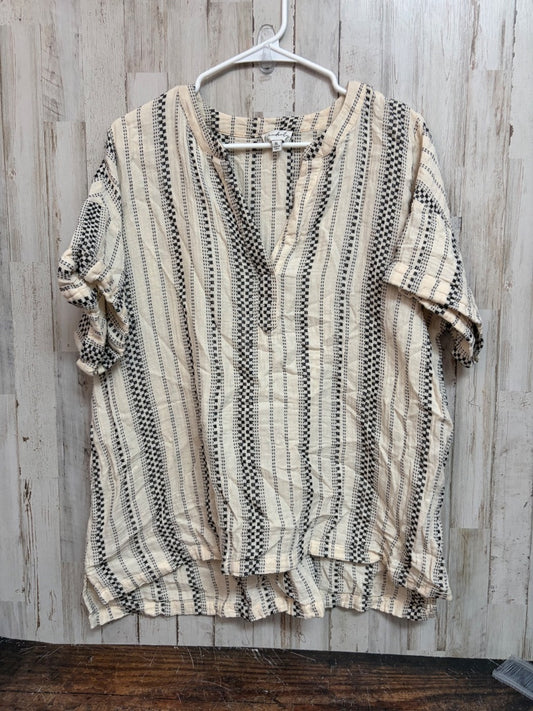 TAN WONDERLY MUSLIN PRINTED TOP, LADIES XL