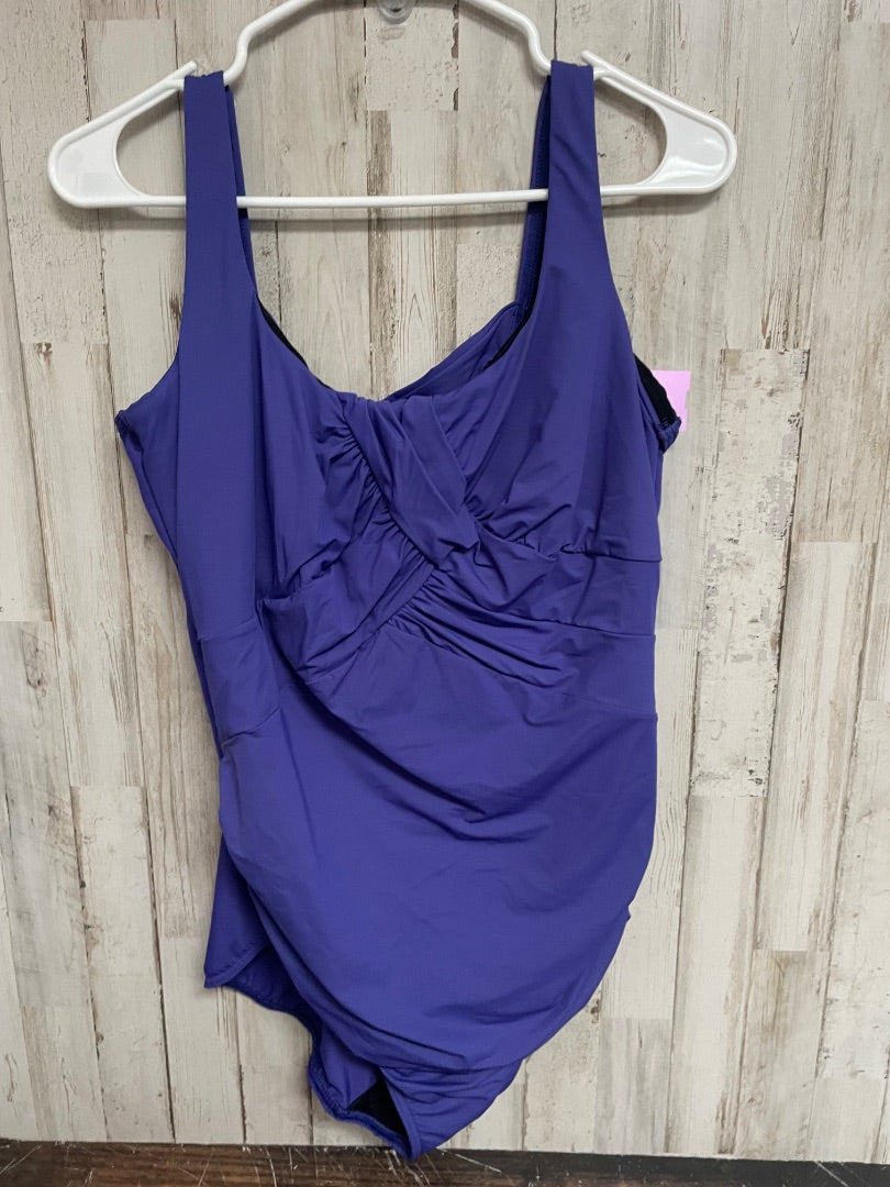 PURPLE LANDS END SZ 16 TWIST SWIM, LADIES XL