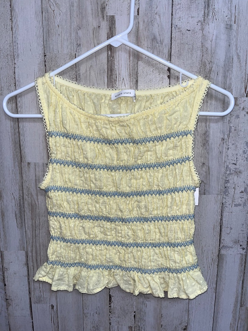 YELLOW ALTARD STATE SMOCKED PEPLUM TOP, LADIES S