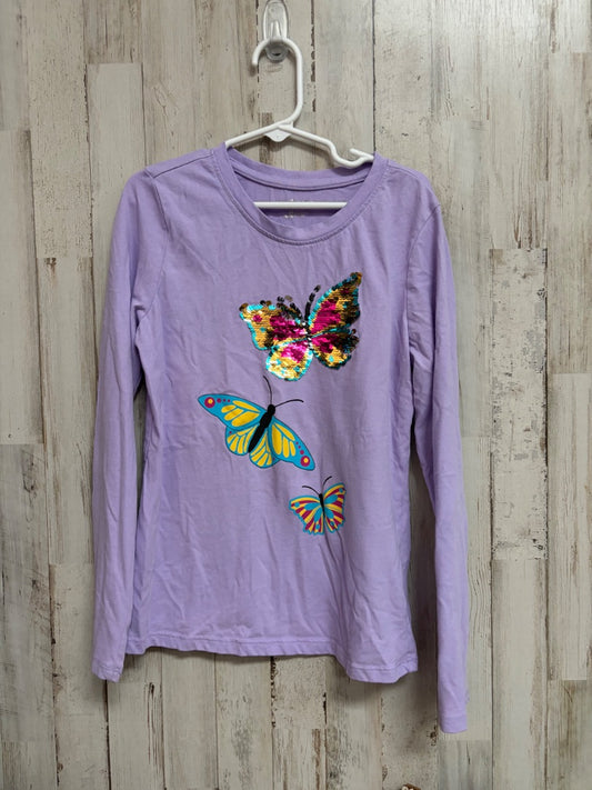 LILAC  BUTTERFLY SEQUIN LONGSLEEVE, GIRL 8-10