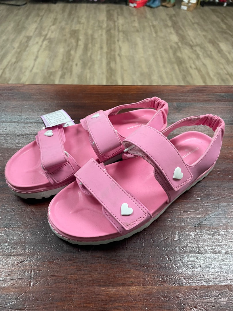 PINK STONEY CLOVER VELCRO HEART SANDALS, SHOES A6
