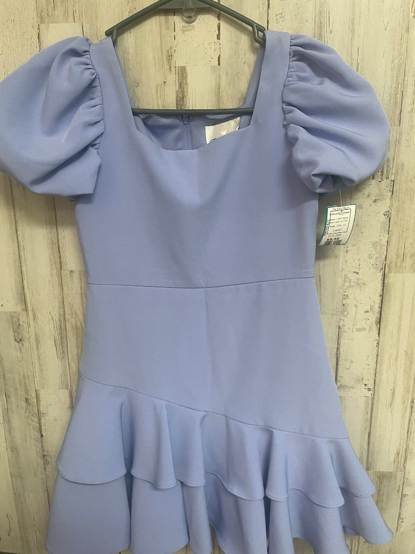 LIGHT BLUE RARE EDITIONS RUFFLE TIER DRESS, GIRL 10