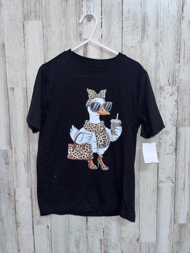 BLACK WONDER NATION LEOPARD GOOSE TEE, GIRL 6/7