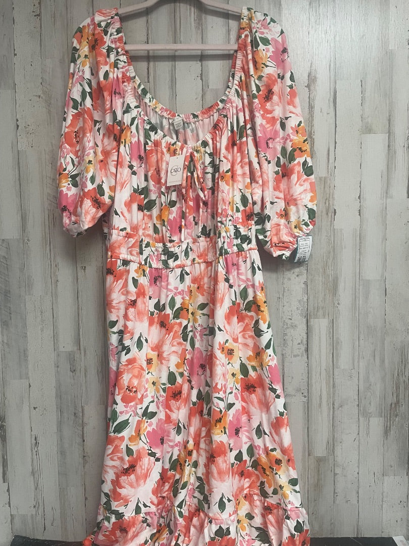 PINK CATO NEW 26/28 FLORAL MAXI, LADIES 3X