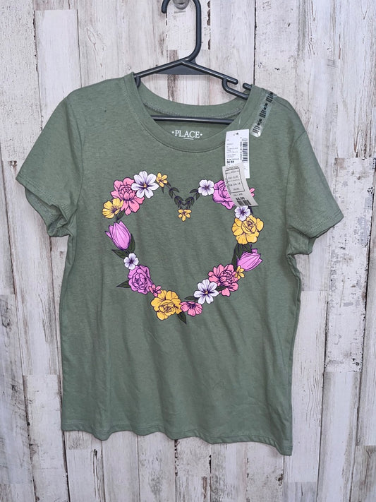 OLIVE CHILDRENS PLACE NEW FLORAL HEART TEE, GIRL 7/8