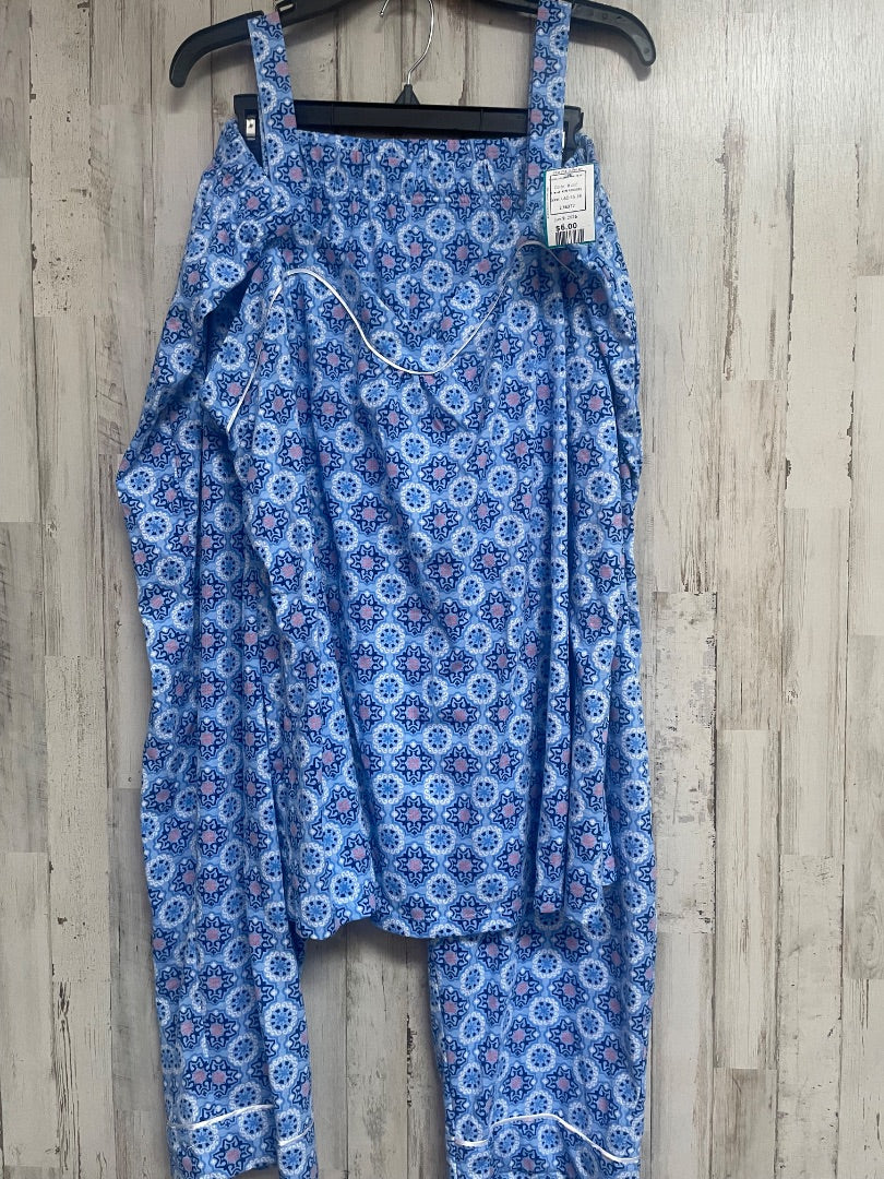 BLUE KIM ROGERS MEDALLION PRINT 2PC PJ SET, LADIES 3X