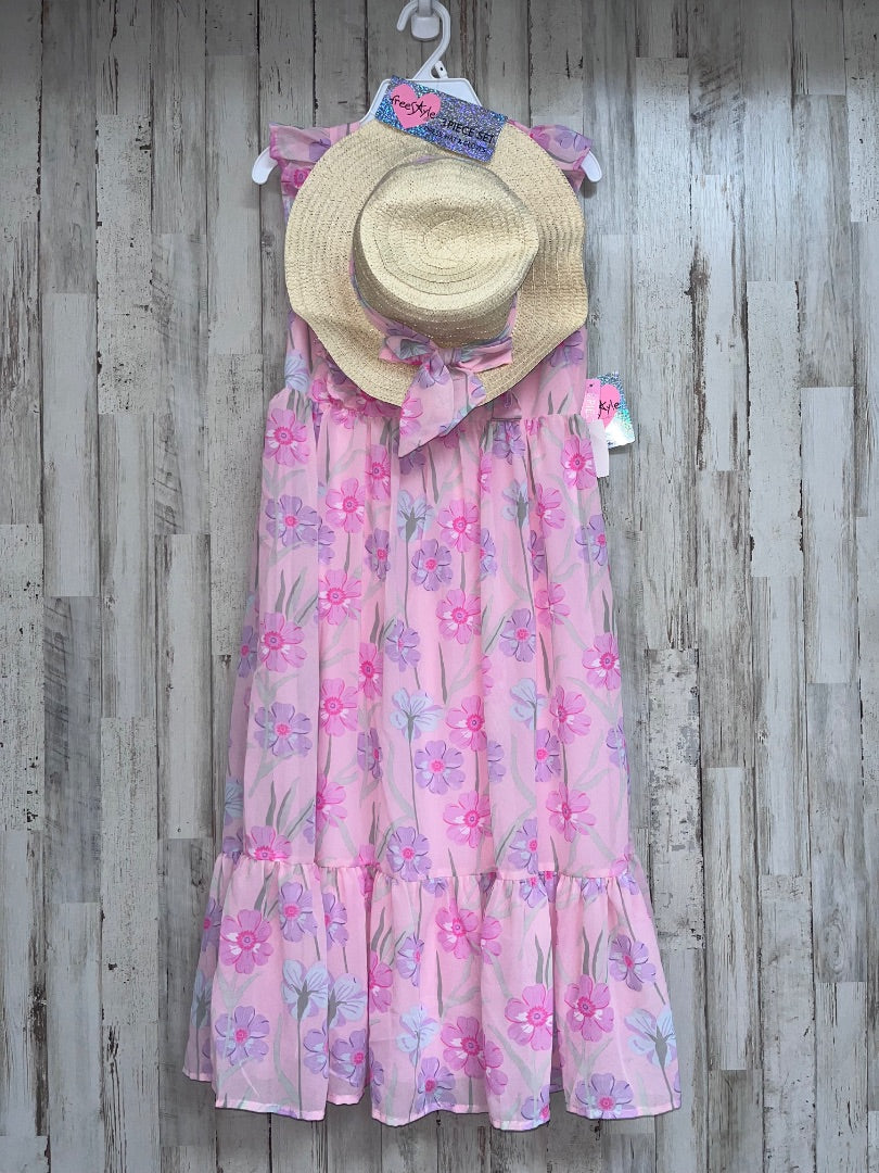 PINK FREESTYLE NEW FLORAL DRESS AND HAT, GIRL 8