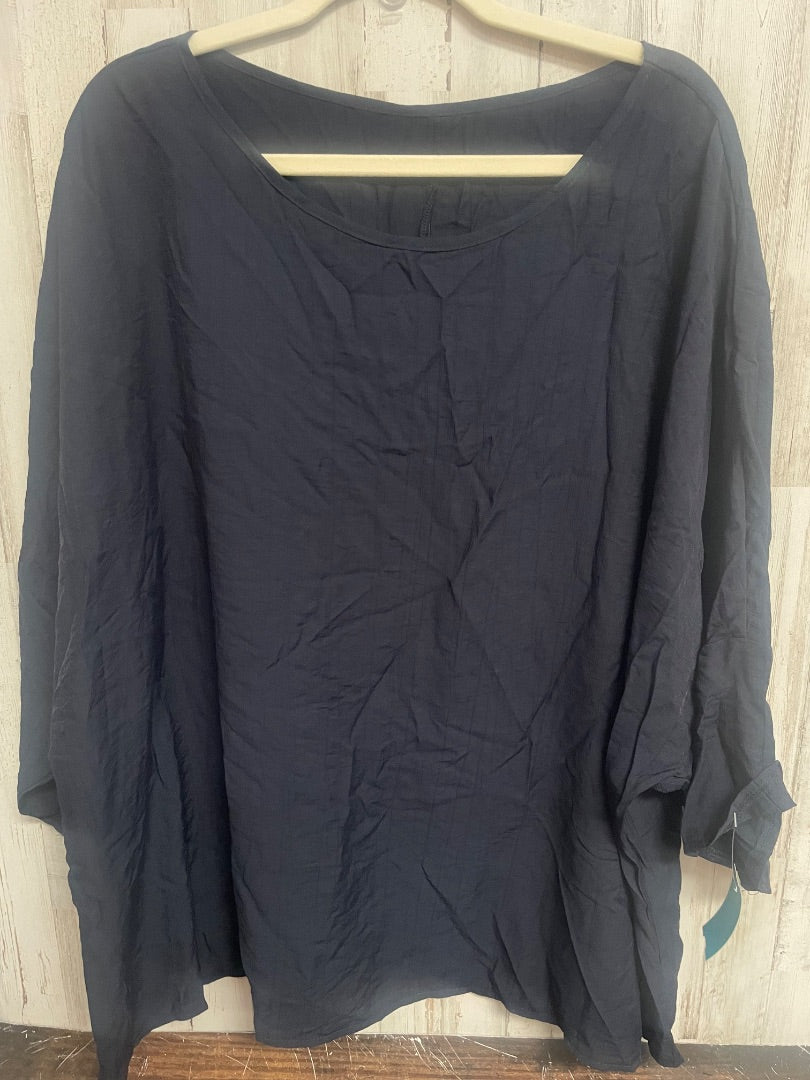 NAVY SHEIN TEXTURE TOP, LADIES 3X