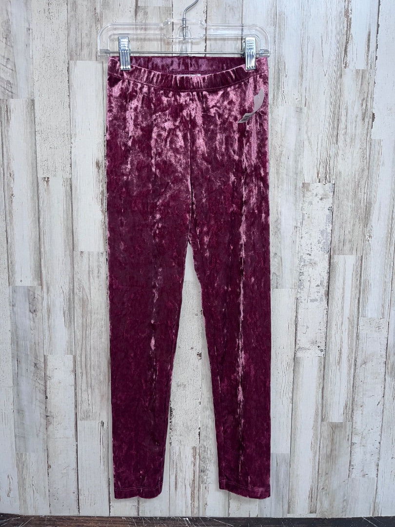 PURPLE CAT & JACK VELVET LEGGINGS, GIRL 8
