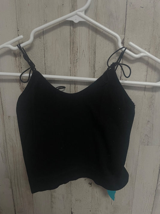 BLACK  RIBBED CROP TANK, LADIES L