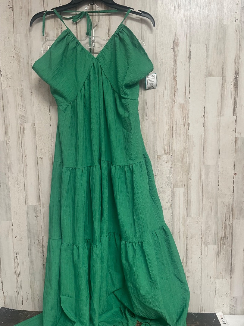 GREEN  HALTER MAXI DRESS, LADIES XL