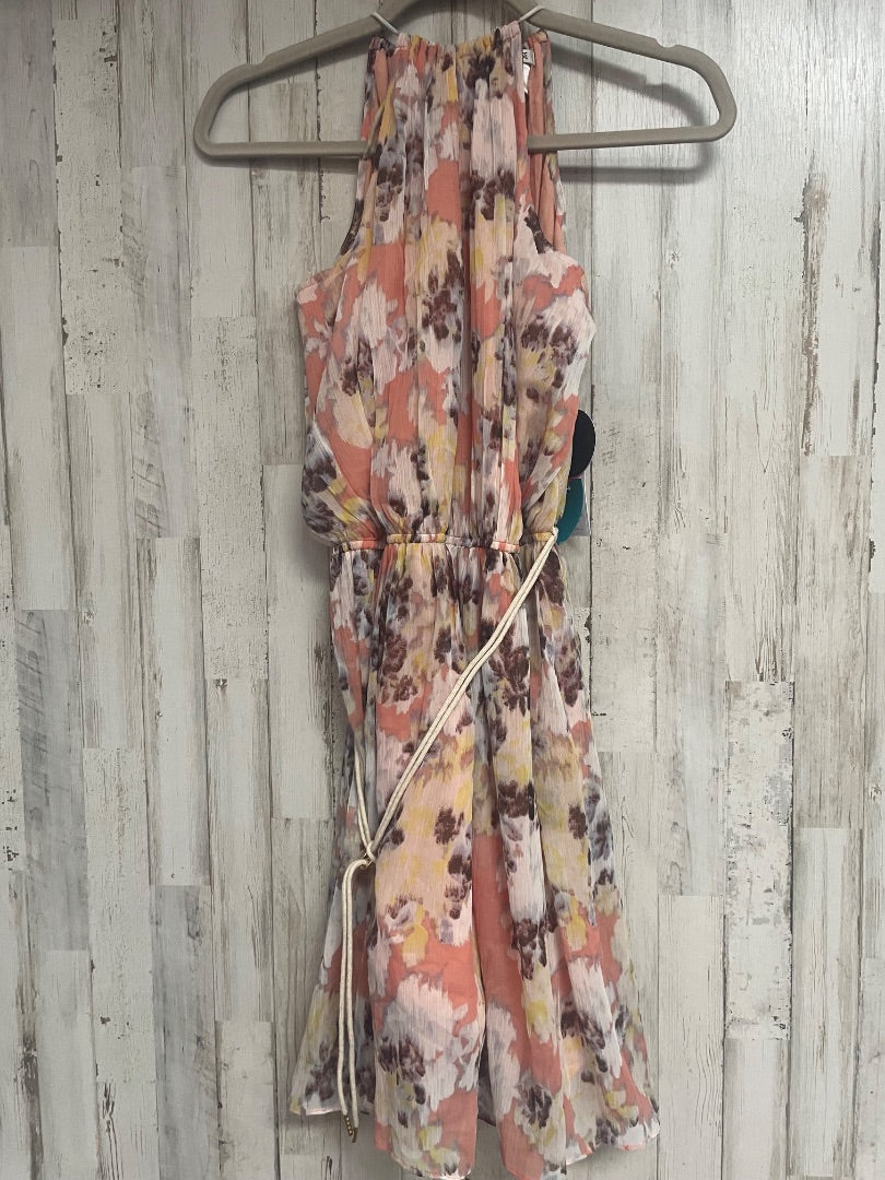 PEACH AMUSE SOCIETY PRINTED HALTER DRESS, LADIES XL