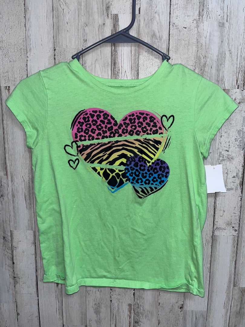 LIME CHILDRENS PLACE LEOPARD HEART TEE, GIRL 10/12