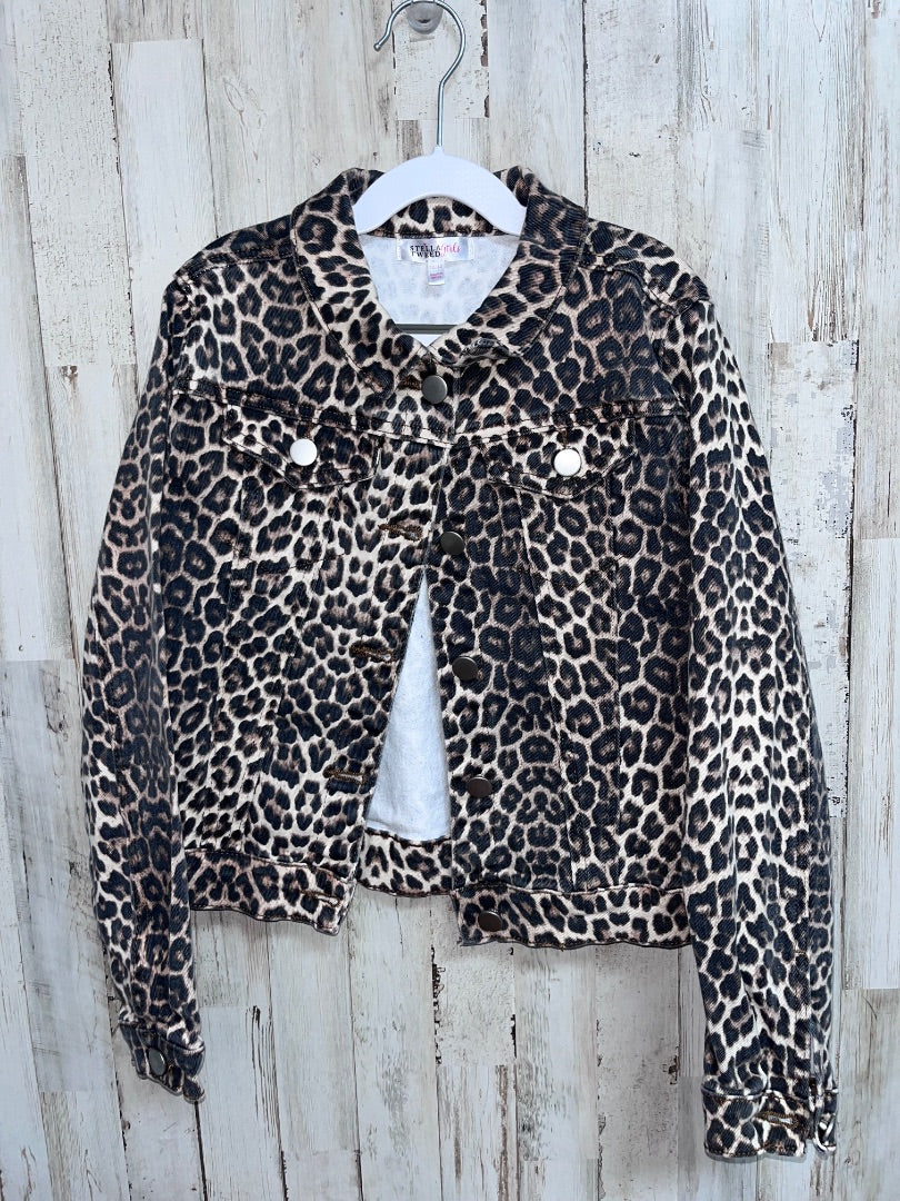 BROWN STELLA TWEED LEOPARD JEAN JACKET, GIRL 10/12