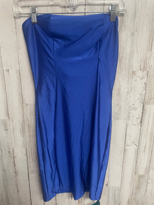 ROYAL BLUE JESSICA ANGEL STRAPLESS SILK DRESS, LADIES XS