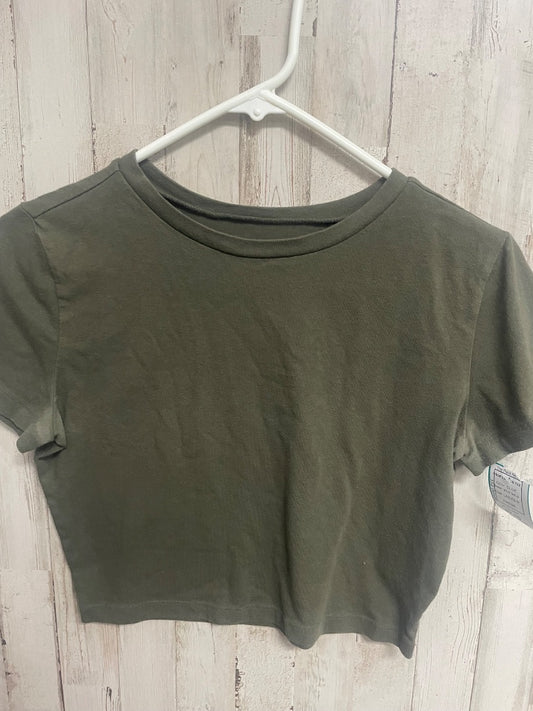 OLIVE WILD FABLE CROP COTTON TEE, LADIES M