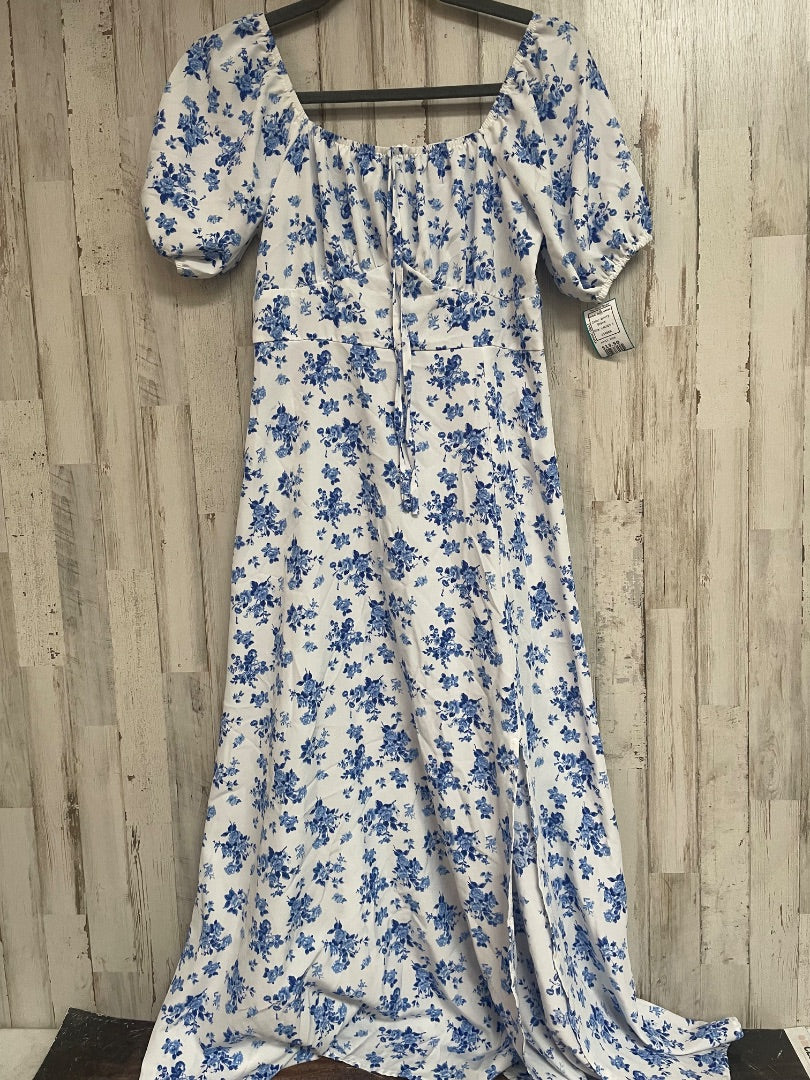 WHITE  FLORAL MAXI DRESS, LADIES S