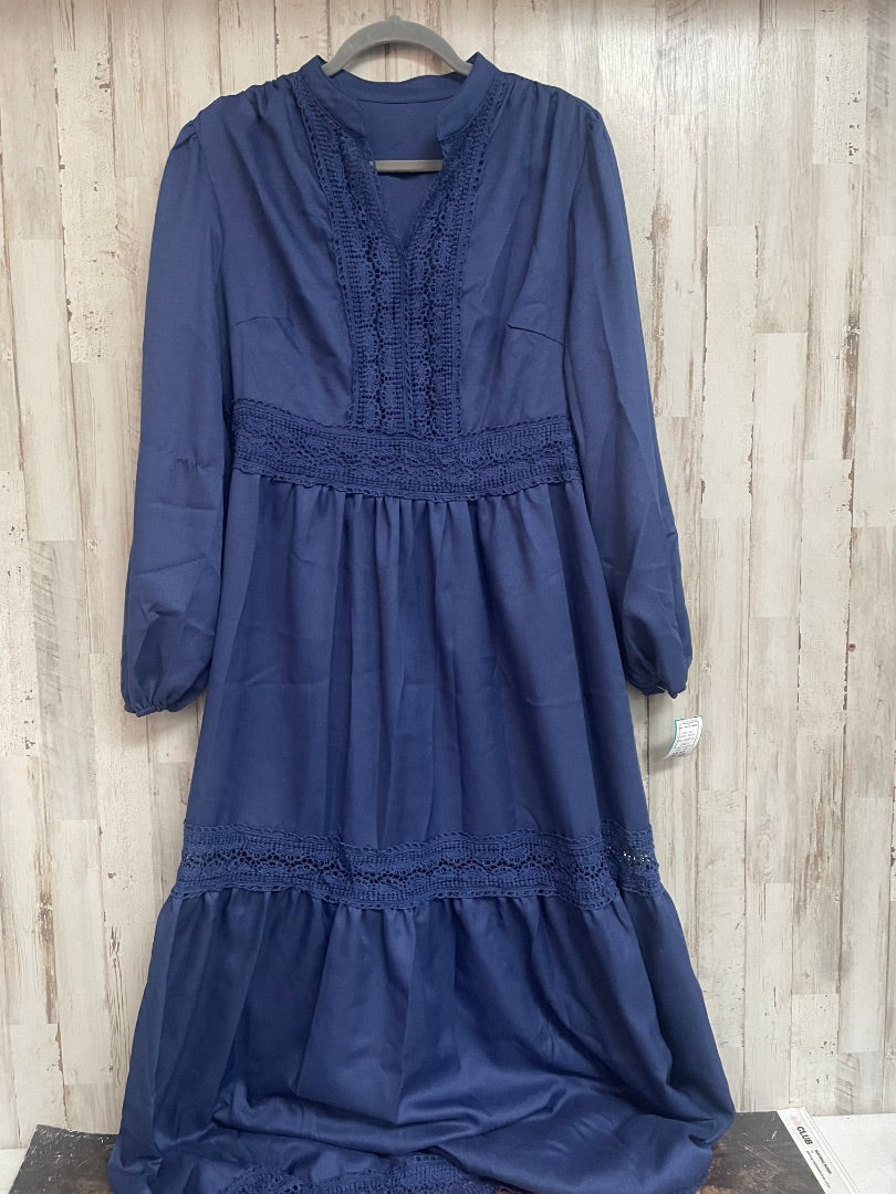 NAVY SHEIN LACE MAXI DRESS, LADIES XL