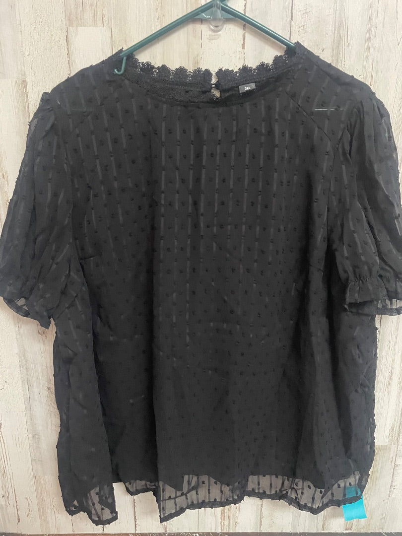 BLACK SHEIN DOTTED TOP, LADIES 3X