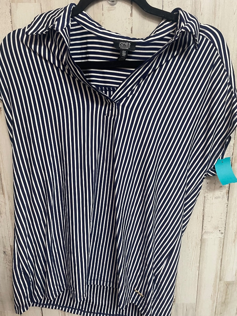 NAVY JONES NY STRIPE COLLAR TOP, LADIES M