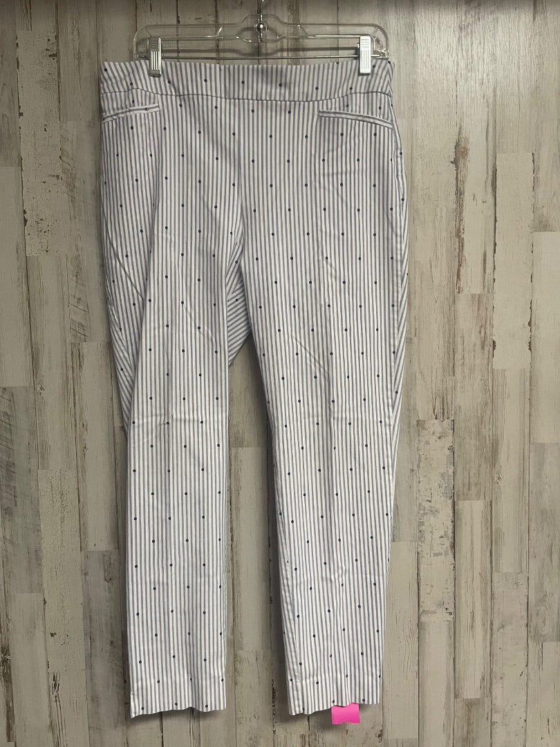WHITE CHICOS STRIPE PULL ON PANTS, LADIES XL