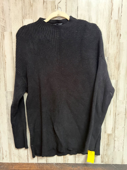 BLACK WADOS RIBBED KNIT SWEATER, LADIES L